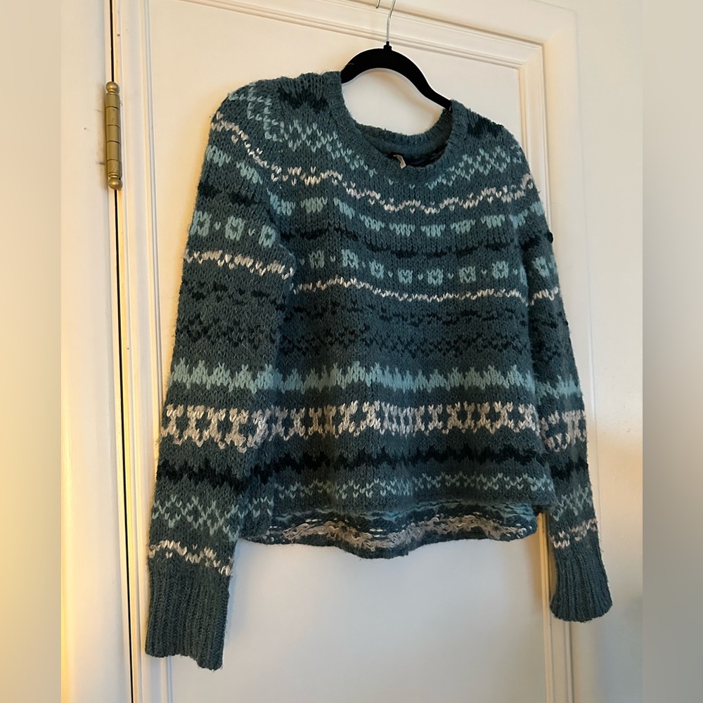Small Free People Blue pattern sweater